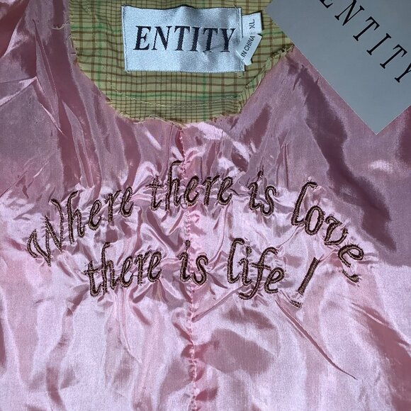 NWT Entity Floral Embroidered Blazer XL Plaid Statement Jacket Beaded - Picture 6 of 8